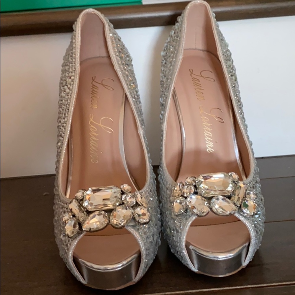 Brand New Silver diamond heels sz 5.5